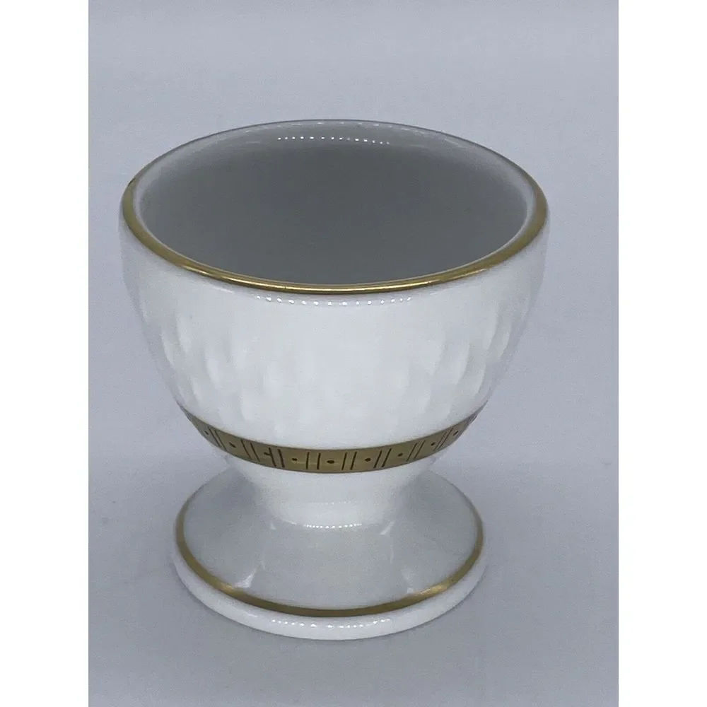 Vintage‎ Edelstein Bavaria Porcelain Egg Cups Set Of 6 Ivory With Gold Accents